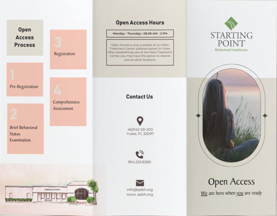 Back Cover of Tri-Fold Brochure that describes the Open Access Process